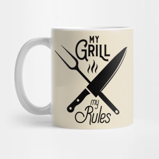 My grill my rules; bbq; barbeque; gift; dad; father; husband; cook; chef; griller; grill; barbequing; meat; food; cooking humor; Mug